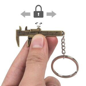 Portable Metal Vernier Caliper Straight Tooth Keychain Measuring Tools(1 set)